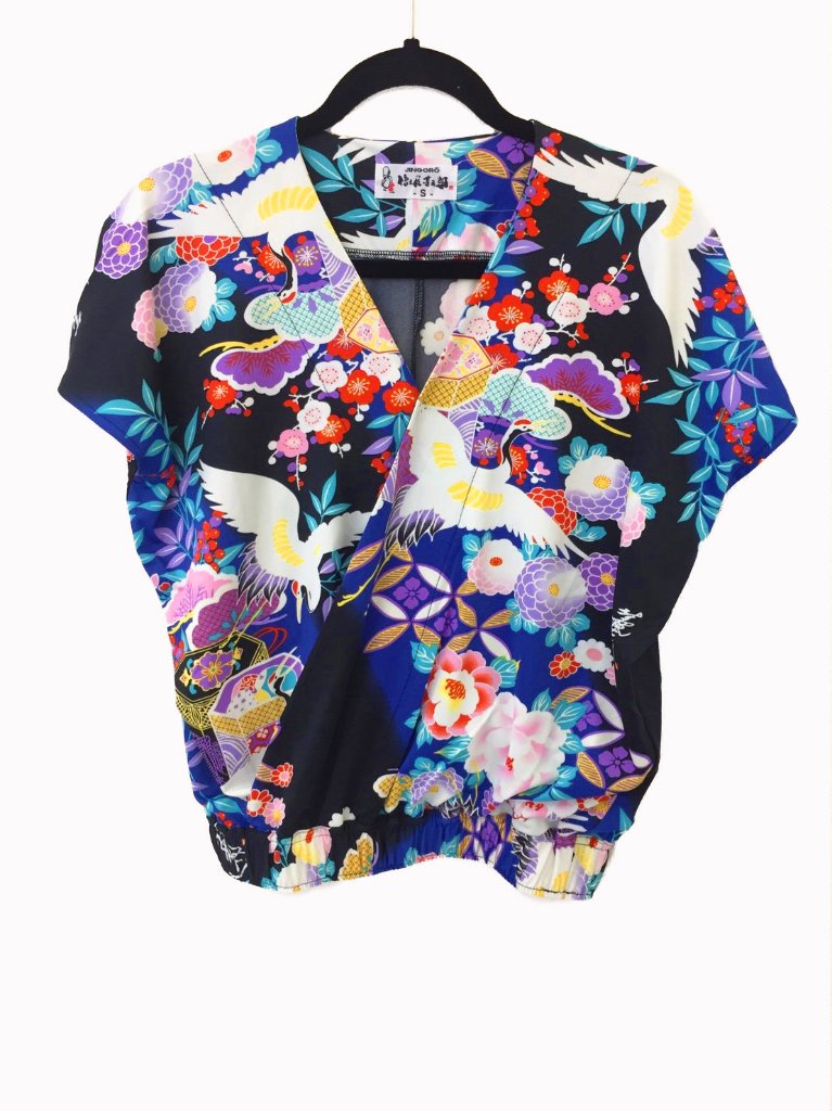 和柄セットアップ（トップス）1-A（濃紺×青）の画像