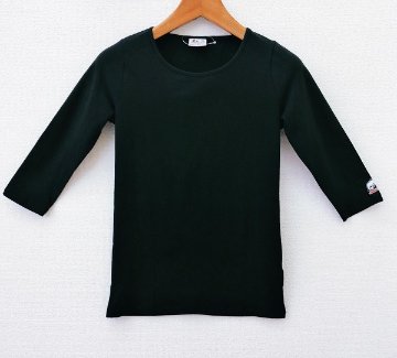 Tシャツ（七分袖／黒）【伸縮性＆着心地抜群】画像