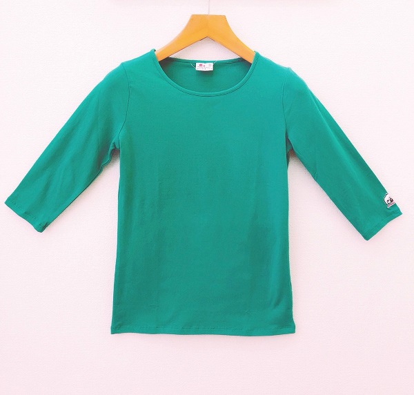 Tシャツ（七分袖／グリーン）【伸縮性＆着心地抜群】の画像