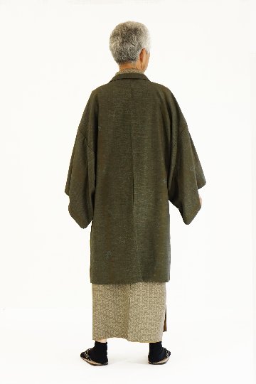 紳士アンサンブル　『金茶』　着物、羽織、襦袢、帯、羽織紐、信玄袋の６点セット！画像
