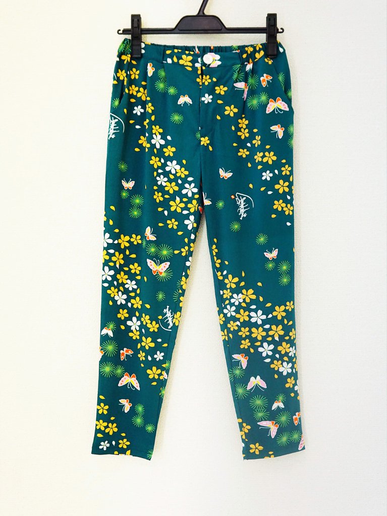 和柄セットアップ（パンツ）2-B（緑）の画像