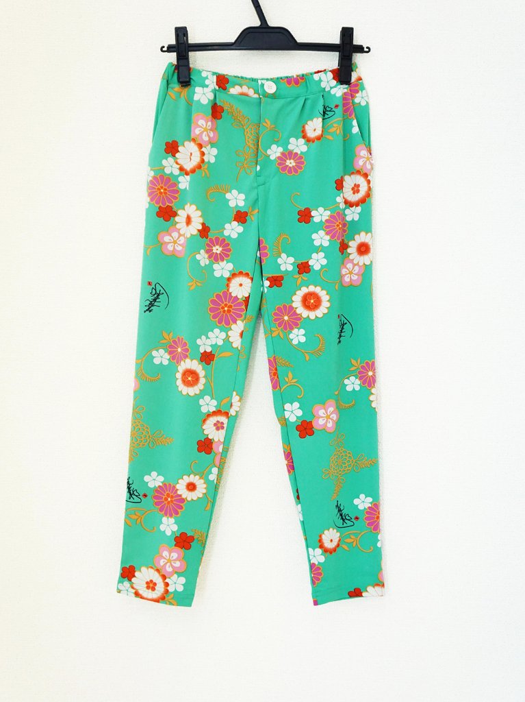 和柄セットアップ（パンツ）2-E（薄緑）の画像