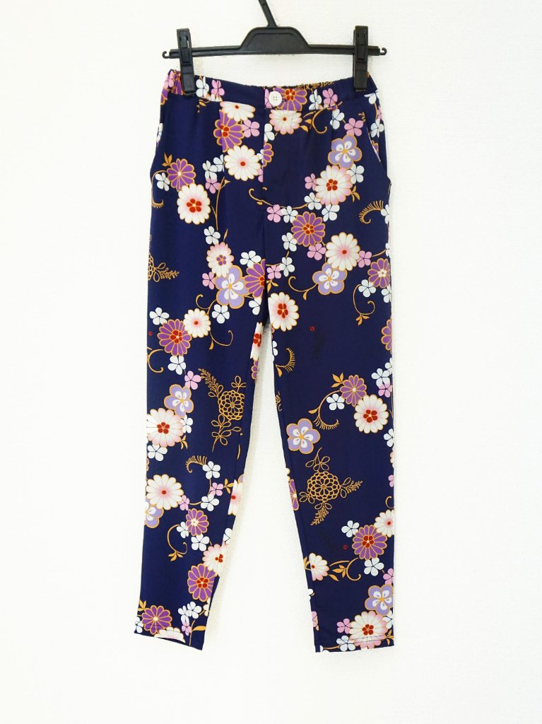 和柄セットアップ（パンツ）2-F（紺）の画像