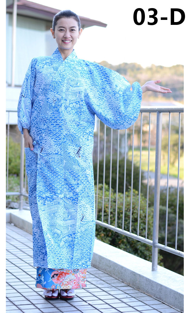 おしゃれ着物コート 衣織（山水）青の画像