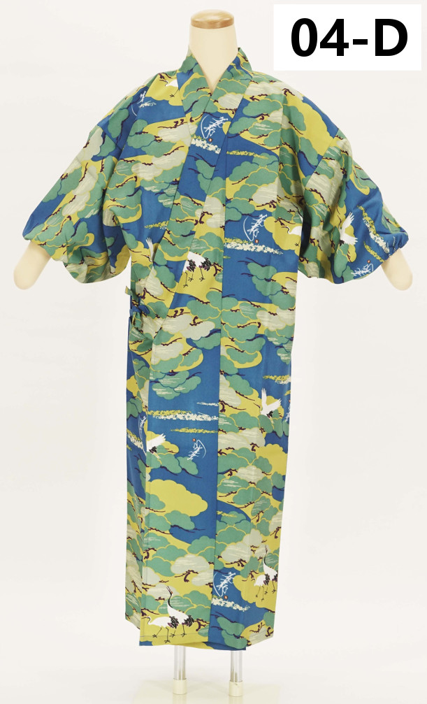 おしゃれ着物コート 衣織（鶴松）青の画像