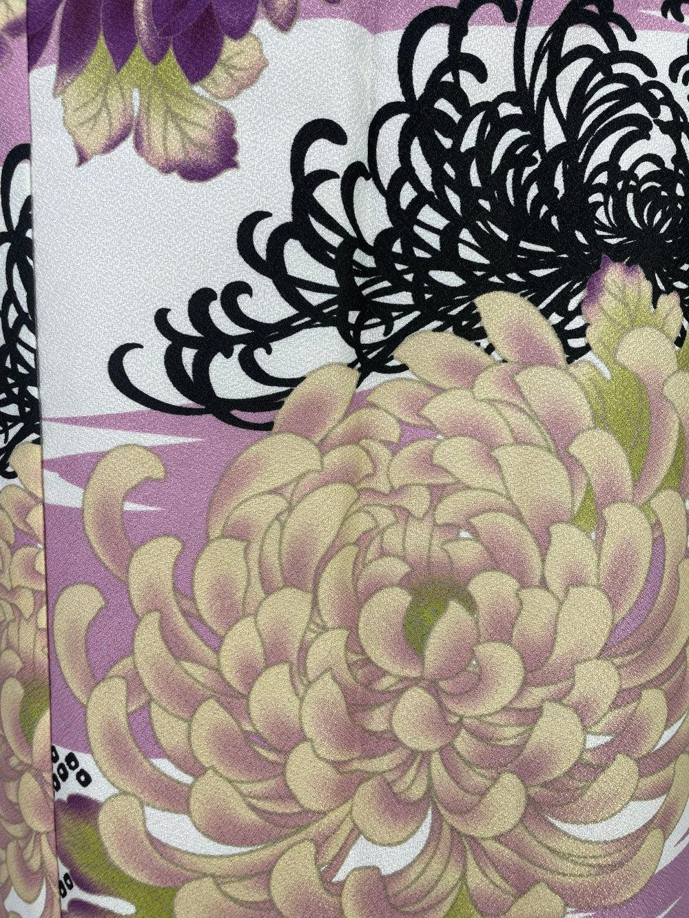 二部式着物(ゴムスカート) 袷 大輪 紫画像