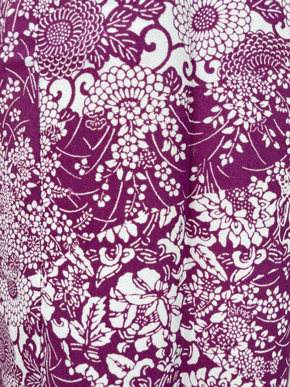 二部式着物(ゴムスカート) 袷 小菊 紫画像