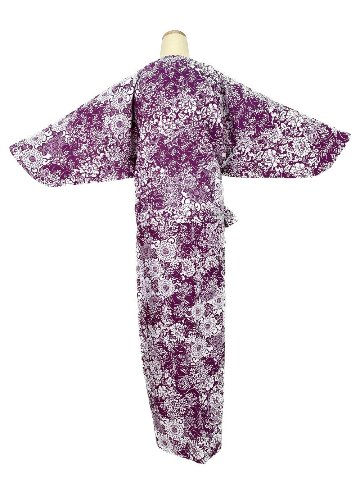 二部式着物(ゴムスカート) 袷 小菊 紫画像