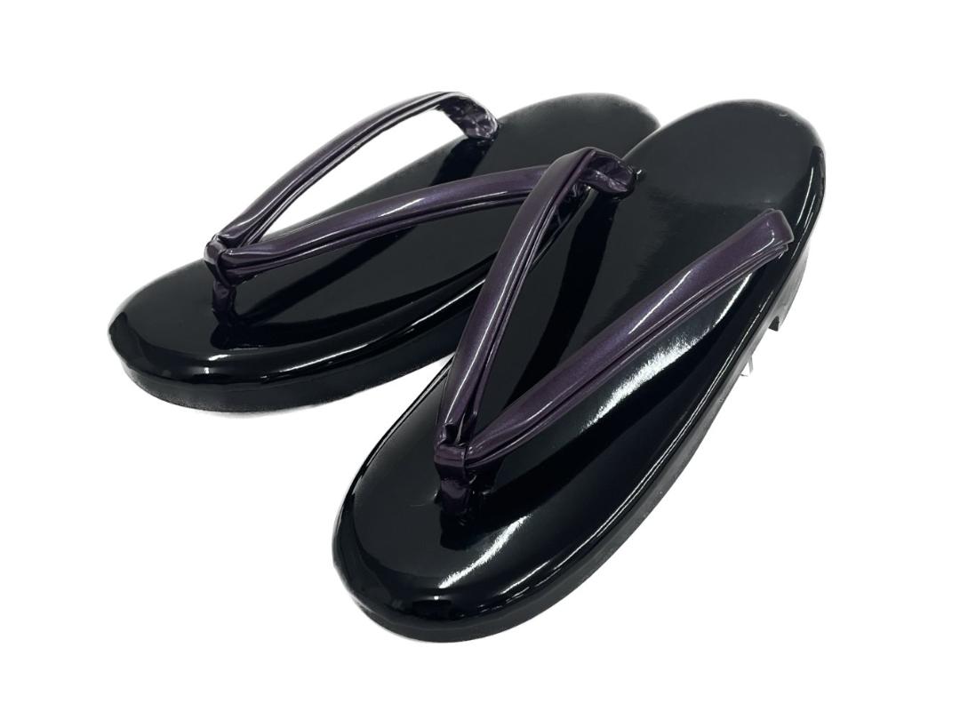 ウレタン草履-06 （黒・紫）F画像