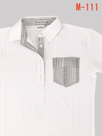 [レディース] 和柄ポロシャツ Mサイズ 白 画像