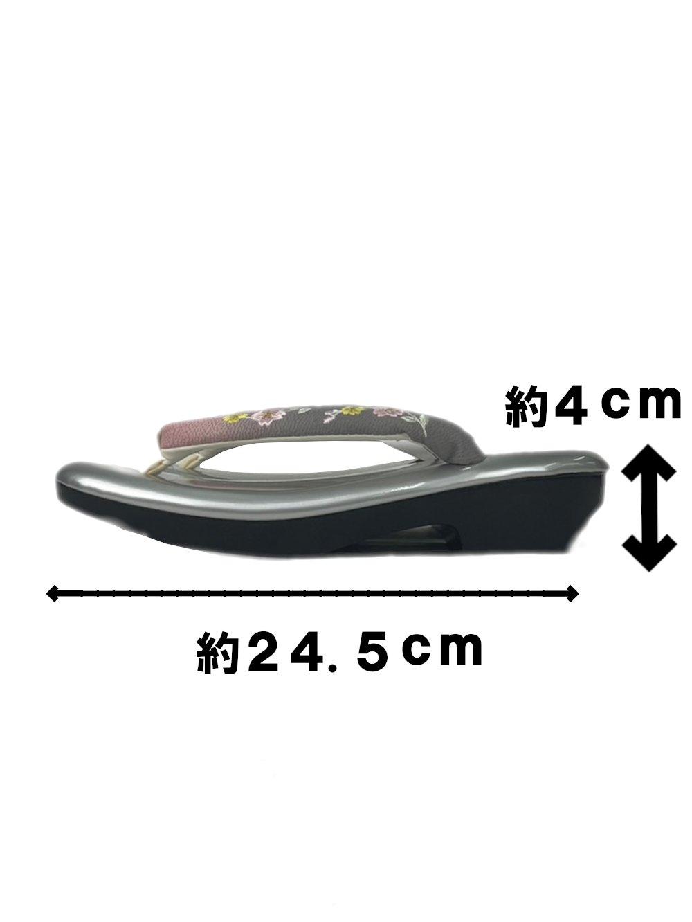 ウレタン草履（刺繍）シルバー 24.0～24.5cm画像