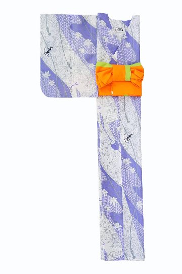 帯が選べる! (衿なし) 浴衣〈華みやび/青紫〉　※浴衣単品 ¥13,200画像