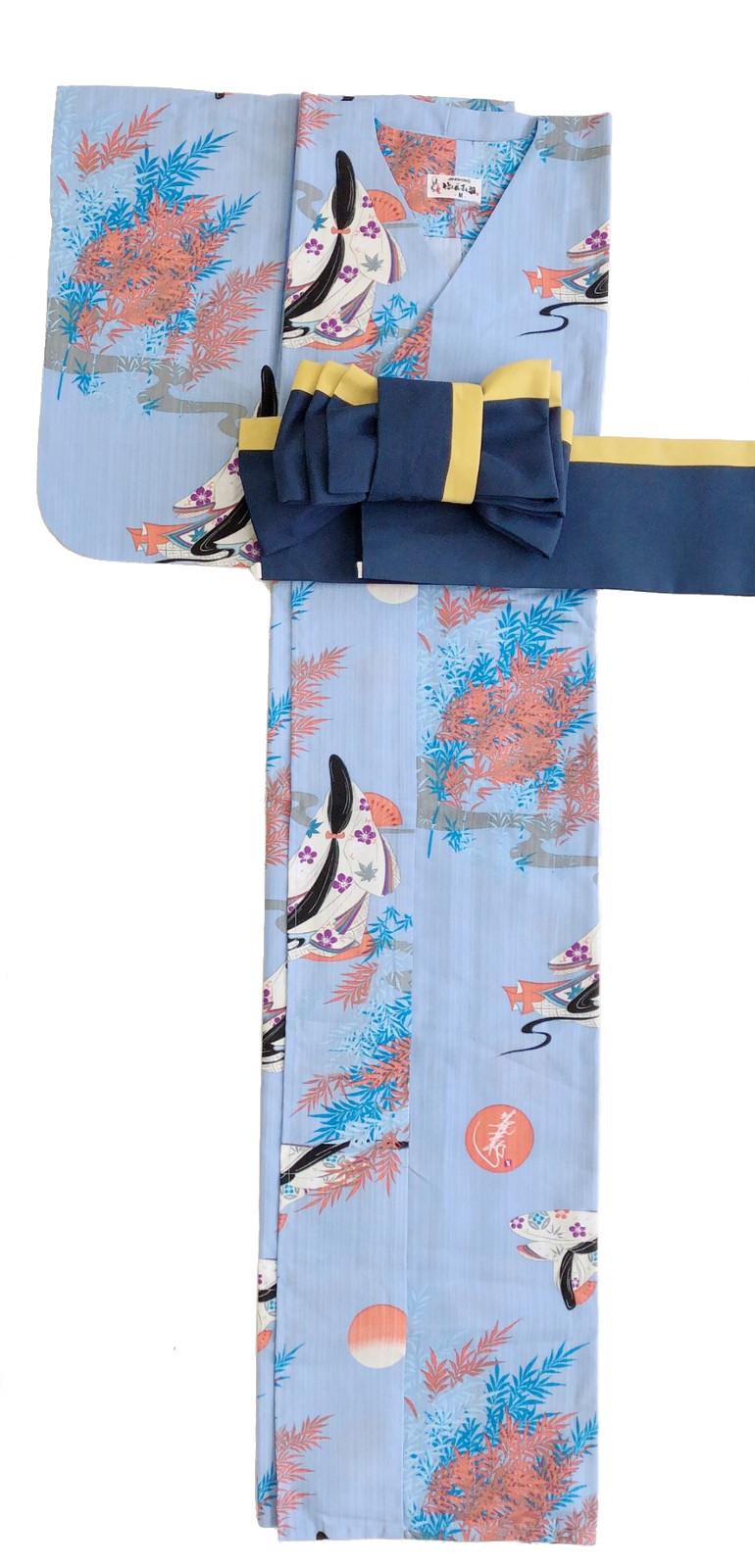 帯が選べる! (衿なし) 浴衣〈竹姫/青紫〉　※浴衣単品 ¥13,200画像