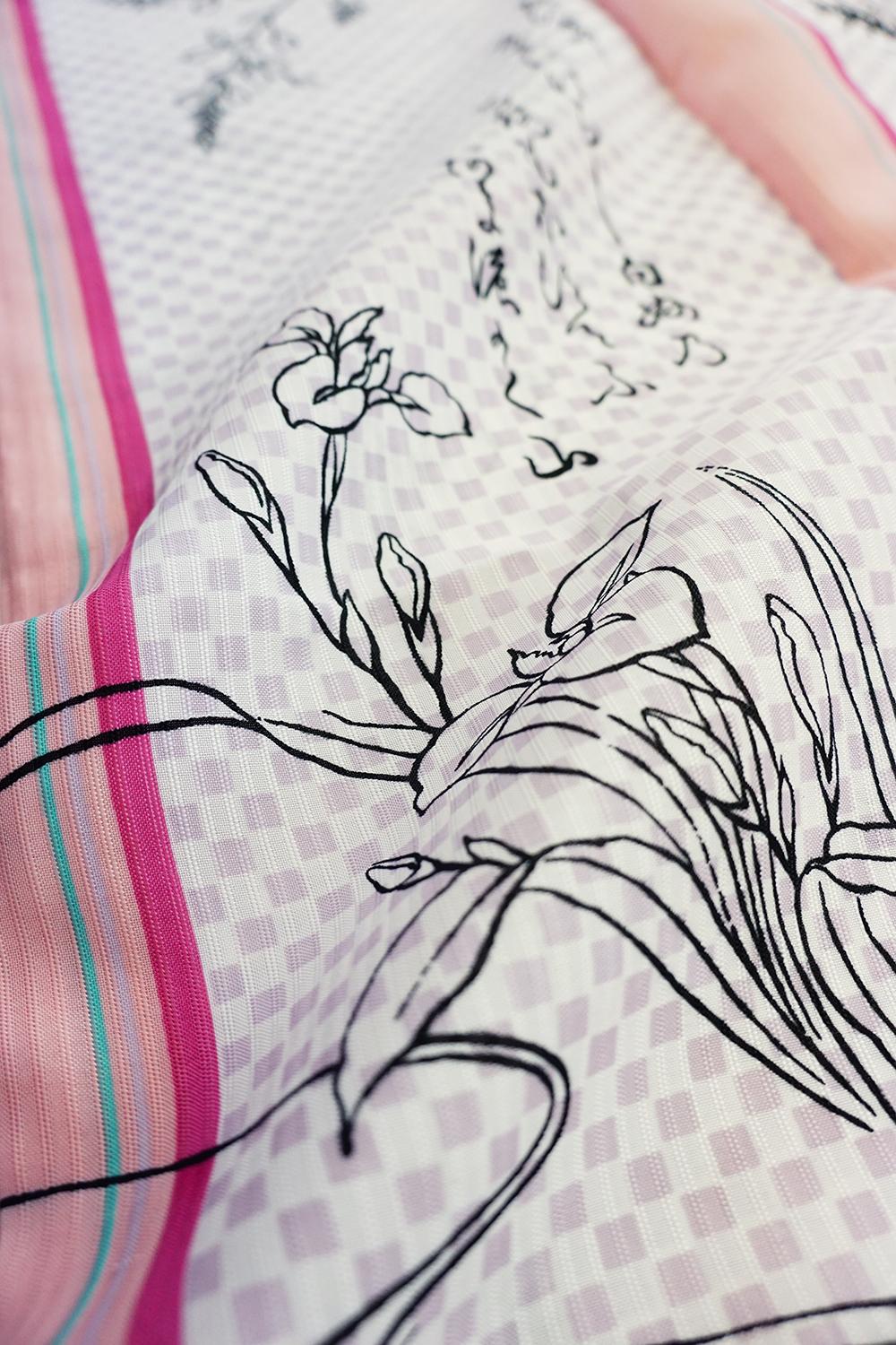 帯が選べる! (衿あり) 浴衣〈あやめ/ピンク紫〉　※浴衣単品 ¥13,200画像