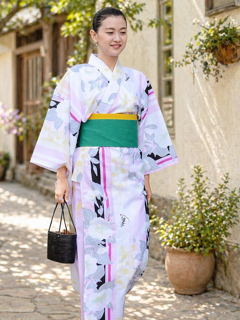 帯が選べる! (衿あり) 浴衣〈初恋/薄ピンク〉　※浴衣単品 ¥13,200の画像