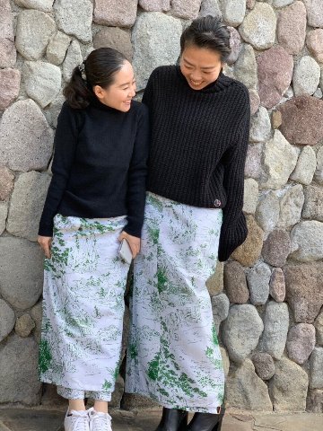 和柄巻きスカート [山水]緑画像