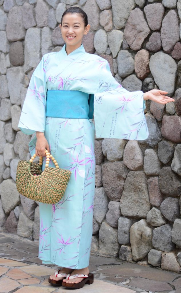 帯が選べる! (衿あり) 浴衣〈竹宵歌/薄緑〉　※浴衣単品 ¥13,200の画像