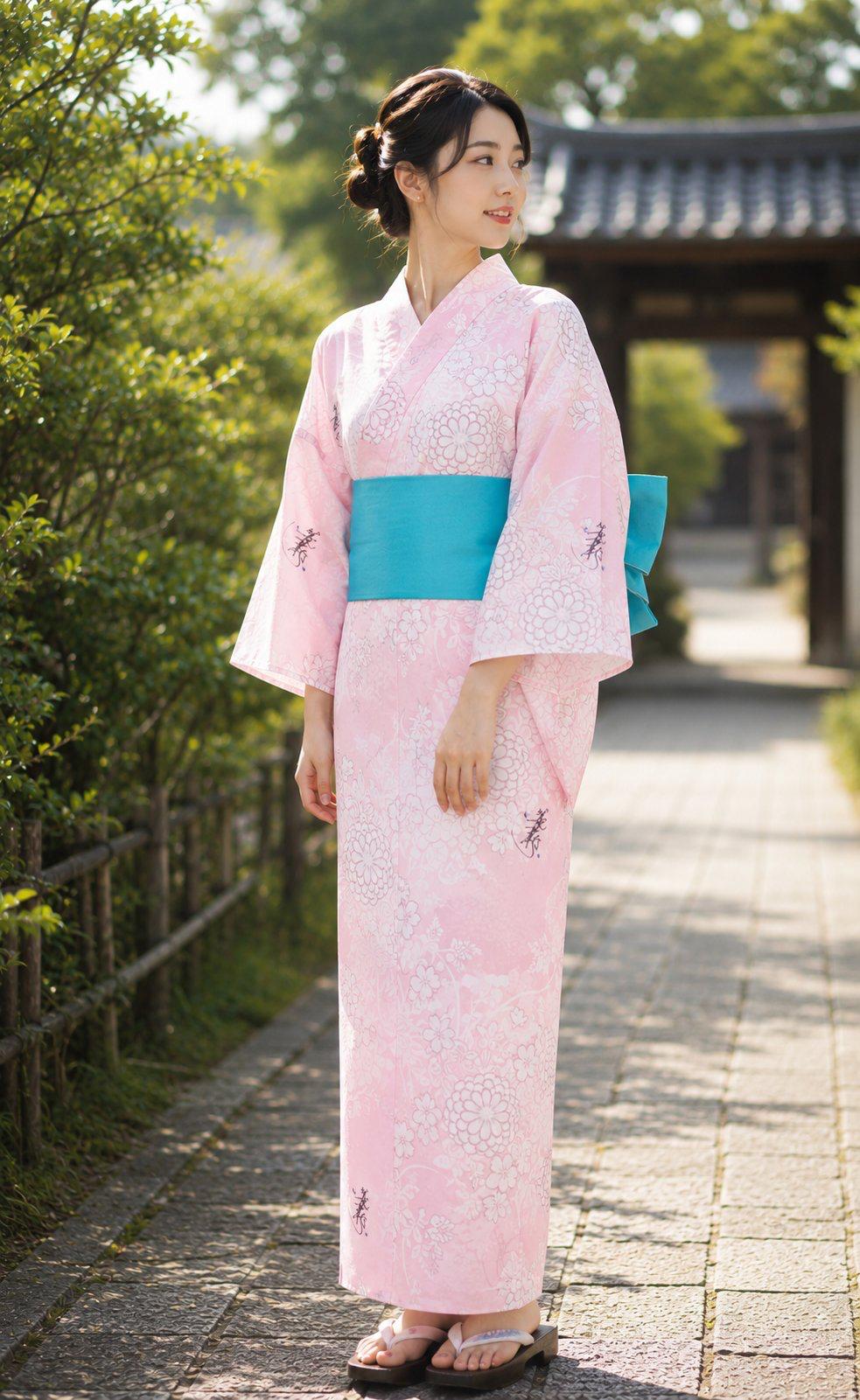 帯が選べる! (衿あり) 浴衣〈夢小菊/ピンク〉　※浴衣単品 ¥13,200の画像