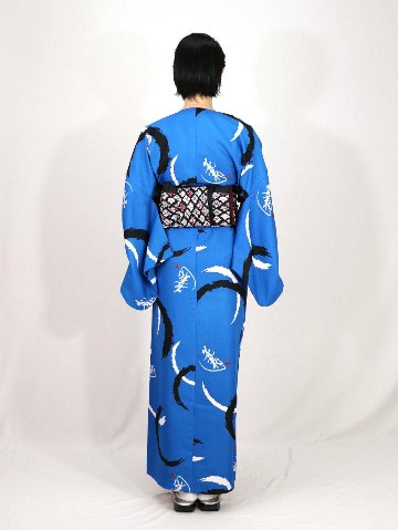 衿なし着物(リボン帯付き) [輪紋 青] ※着物単品 ¥11,000画像