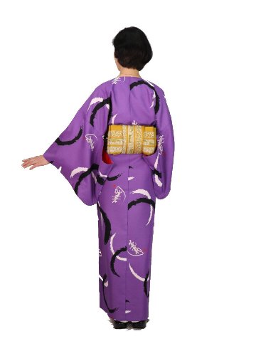 衿なし着物(リボン帯付き) [輪紋 紫] ※着物単品 ¥11,000画像