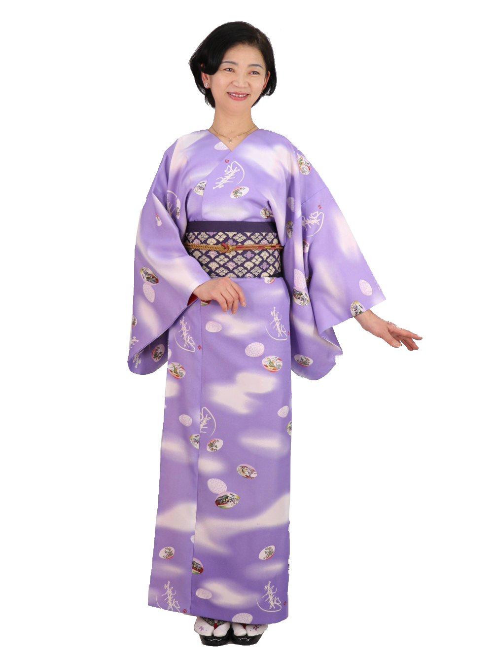 衿なし着物(リボン帯付き) [貝遊び 薄紫] ※着物単品 ¥11,000画像
