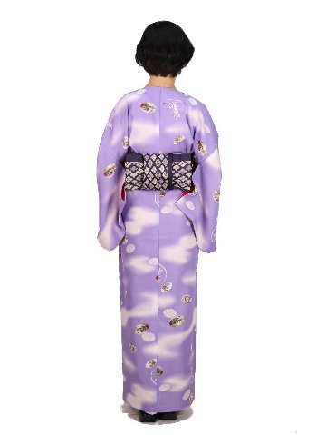 衿なし着物(リボン帯付き) [貝遊び 薄紫] ※着物単品 ¥11,000画像
