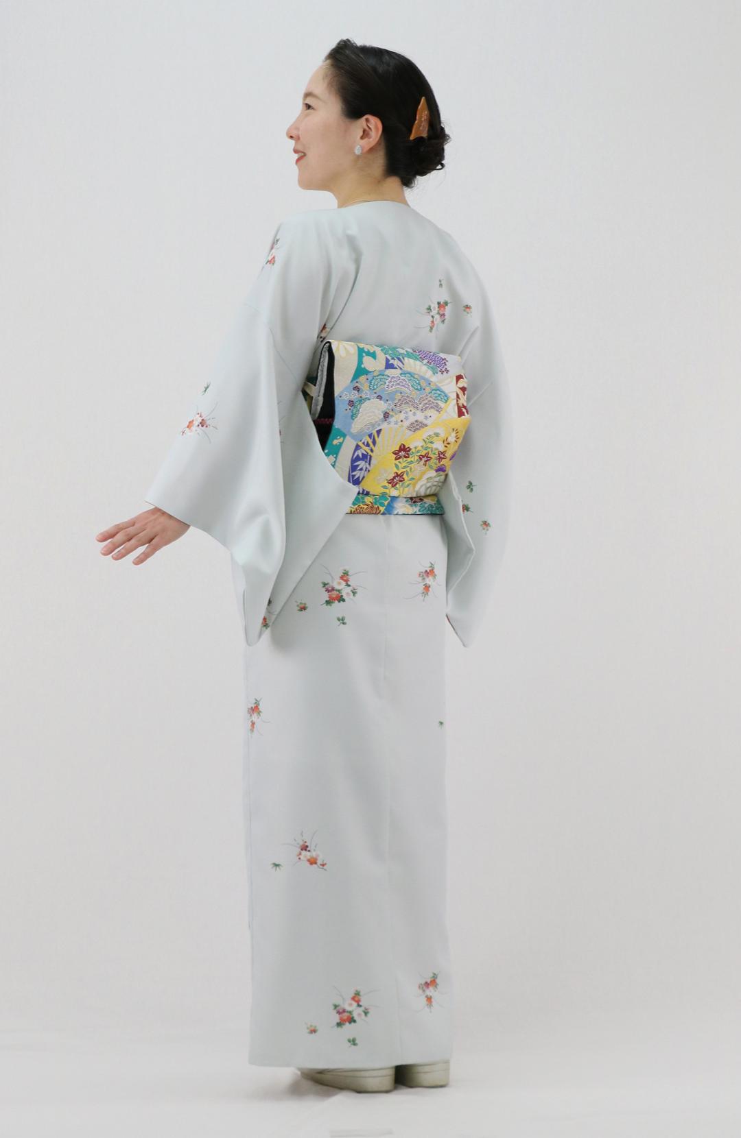 衿なし着物(お太鼓帯付) [ご縁華 藍白 1-A] ※着物単品 11,000円画像