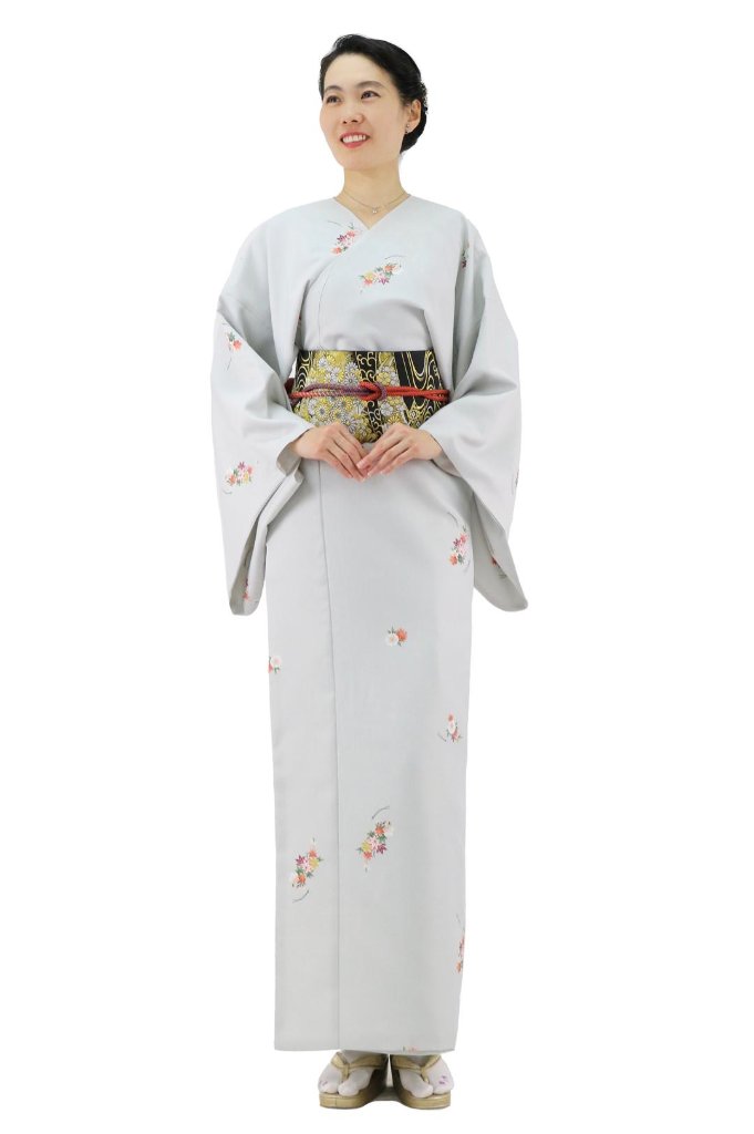 衿なし着物(お太鼓帯付) [かさね華 藍白 3-A] ※着物単品 19,800円の画像