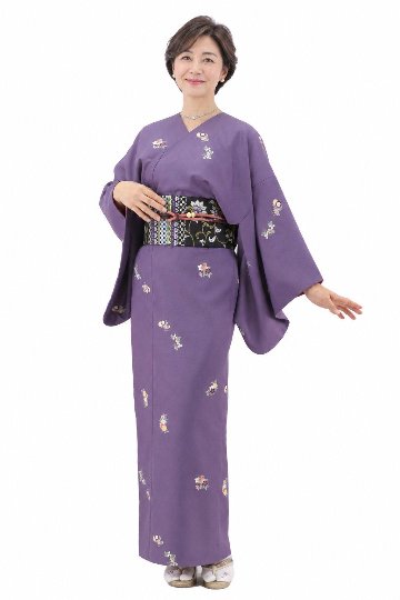 衿なし着物(お太鼓帯付) [華五彩 すみれ 5-D] ※着物単品 19,800円の画像