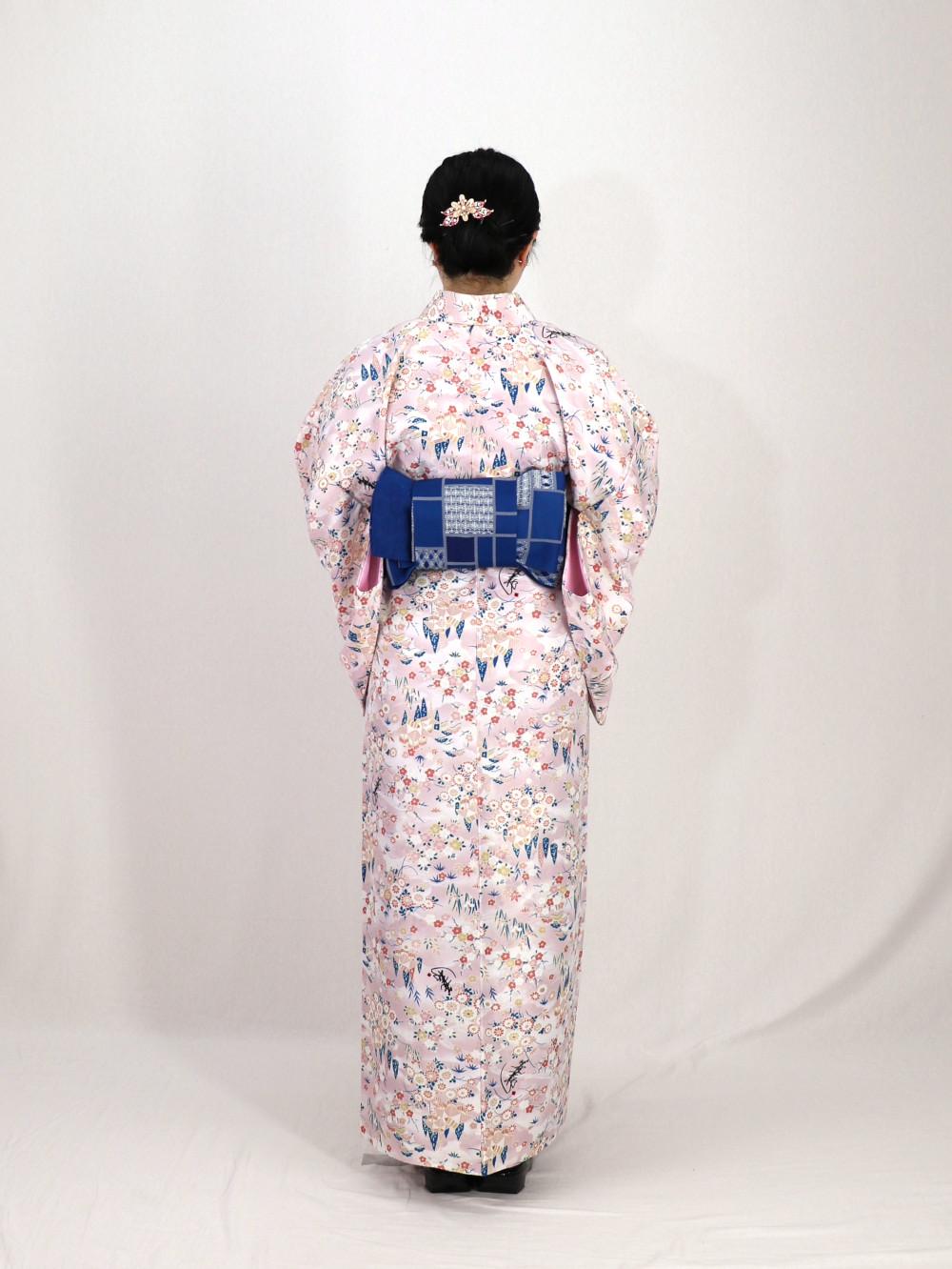 衿つき着物(リボン帯付き) [恋町 桃] ※着物単品 ¥12,000画像