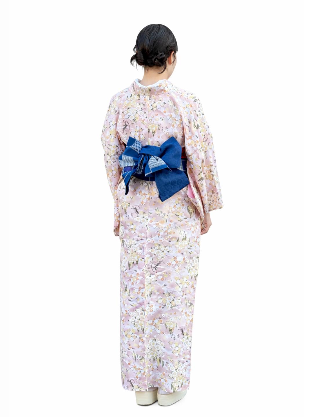 衿つき着物(リボン帯付き) [恋町 ベージュ] ※着物単品 ¥23,100の画像