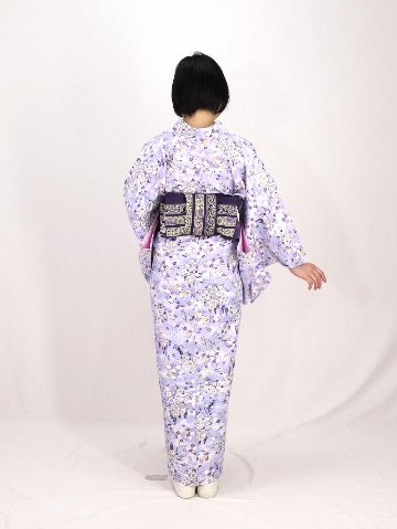 衿つき着物(リボン帯付き) [恋町 紫] ※着物単品 ¥12,000画像