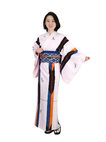 衿つき着物(リボン帯付き) [はま矢 白] ※着物単品 ¥12,000画像