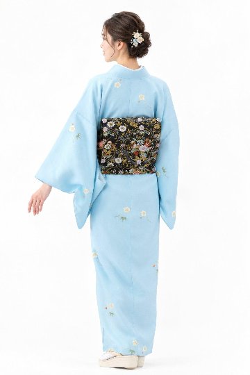 衿付き着物(お太鼓帯付)  [福寿梅 水色 2-B] ※着物単品 23,100円の画像
