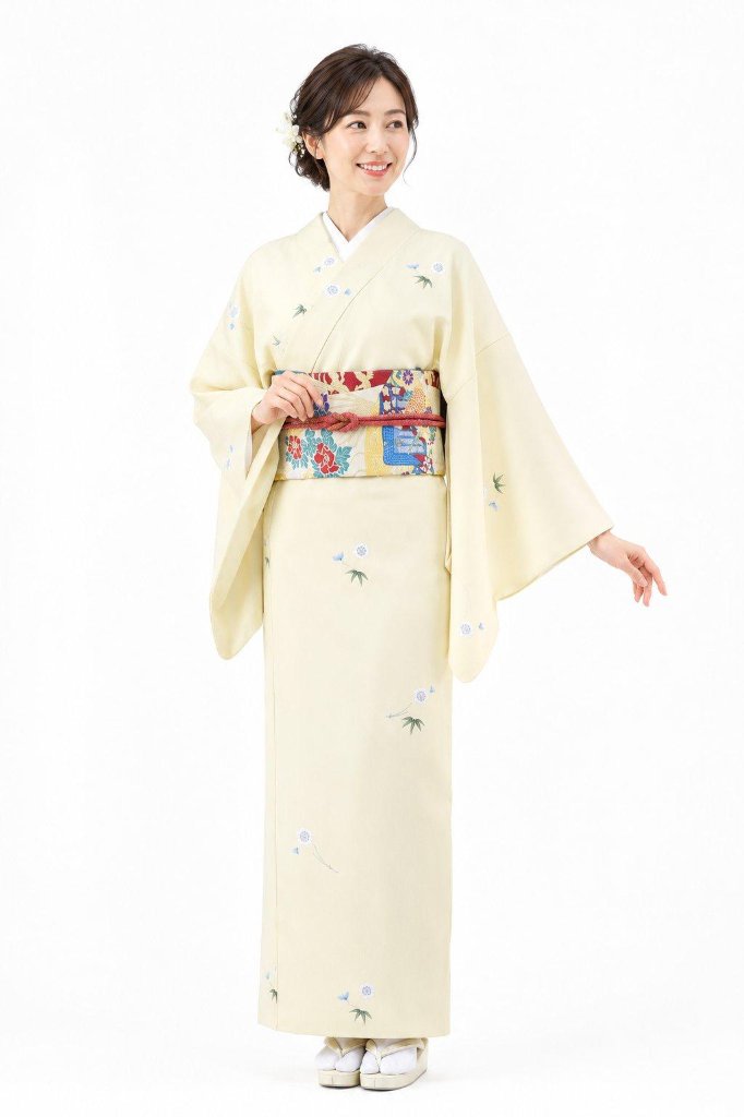 衿付き着物(お太鼓帯付)  [福寿梅 はちみつ 2-D] ※着物単品 23,100円の画像