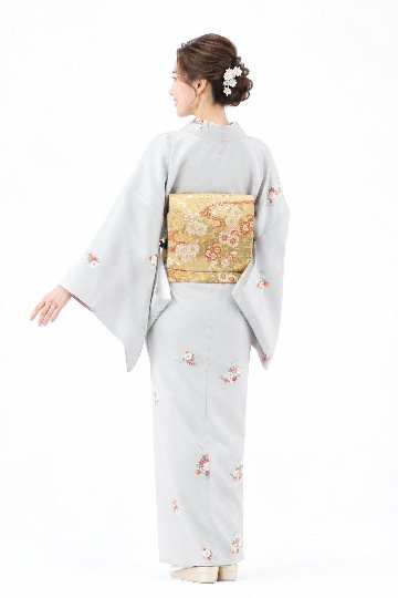 衿付き着物(お太鼓帯付)  [かさね華 藍白 3-A] ※着物単品 23,100円の画像