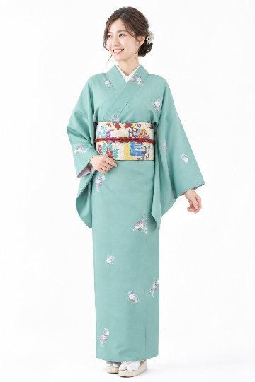 衿付き着物(お太鼓帯付)  [かさね華 青竹 3-D] ※着物単品 23,100円の画像