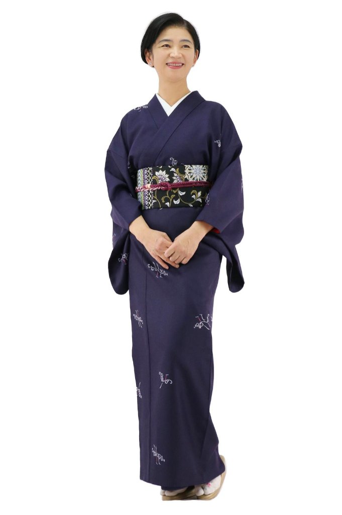 衿付き着物(お太鼓帯付)  [錦舞鶴 渋い深紫 4-D] ※着物単品 23,100円の画像