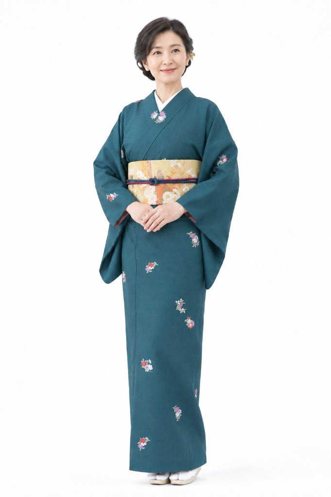 衿付き着物(お太鼓帯付)  [華五彩 青緑 5-C] ※着物単品 23,100円の画像