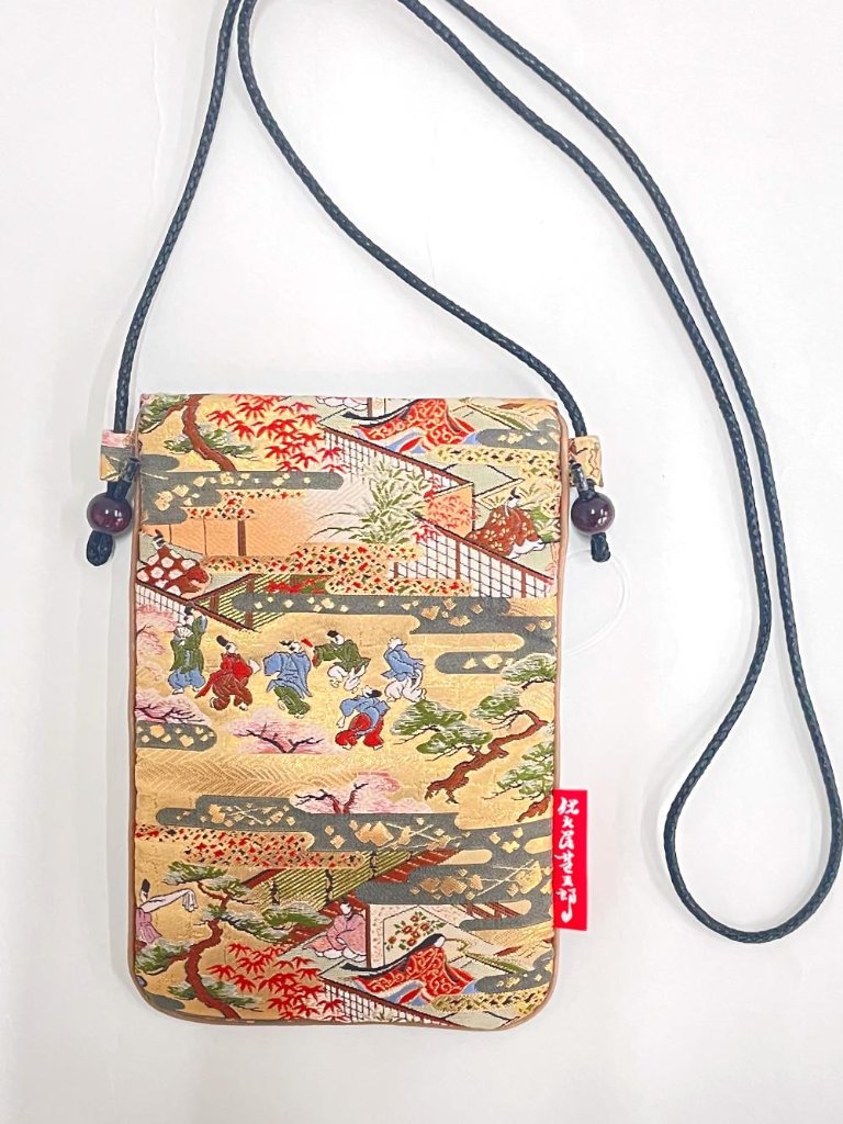 肩掛けバッグ（平安時代絵巻）-04青【日本製】の画像