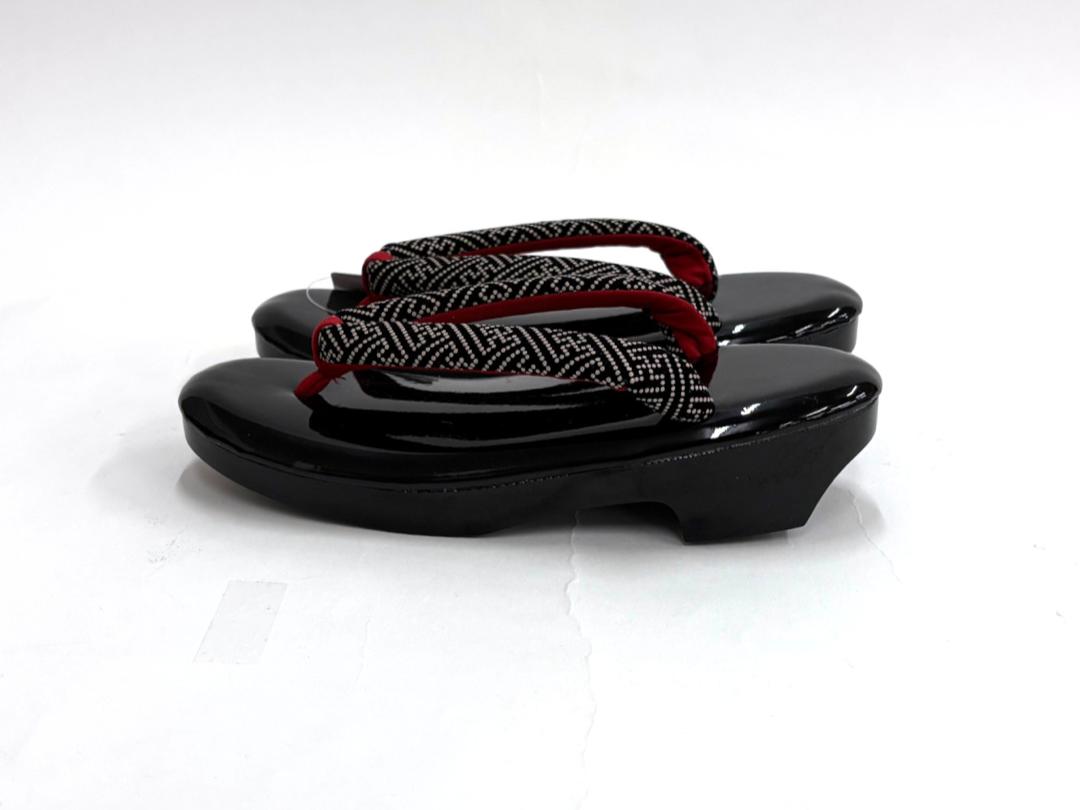  オリジナル印伝鼻緒草履 黒  (F/LL)の画像