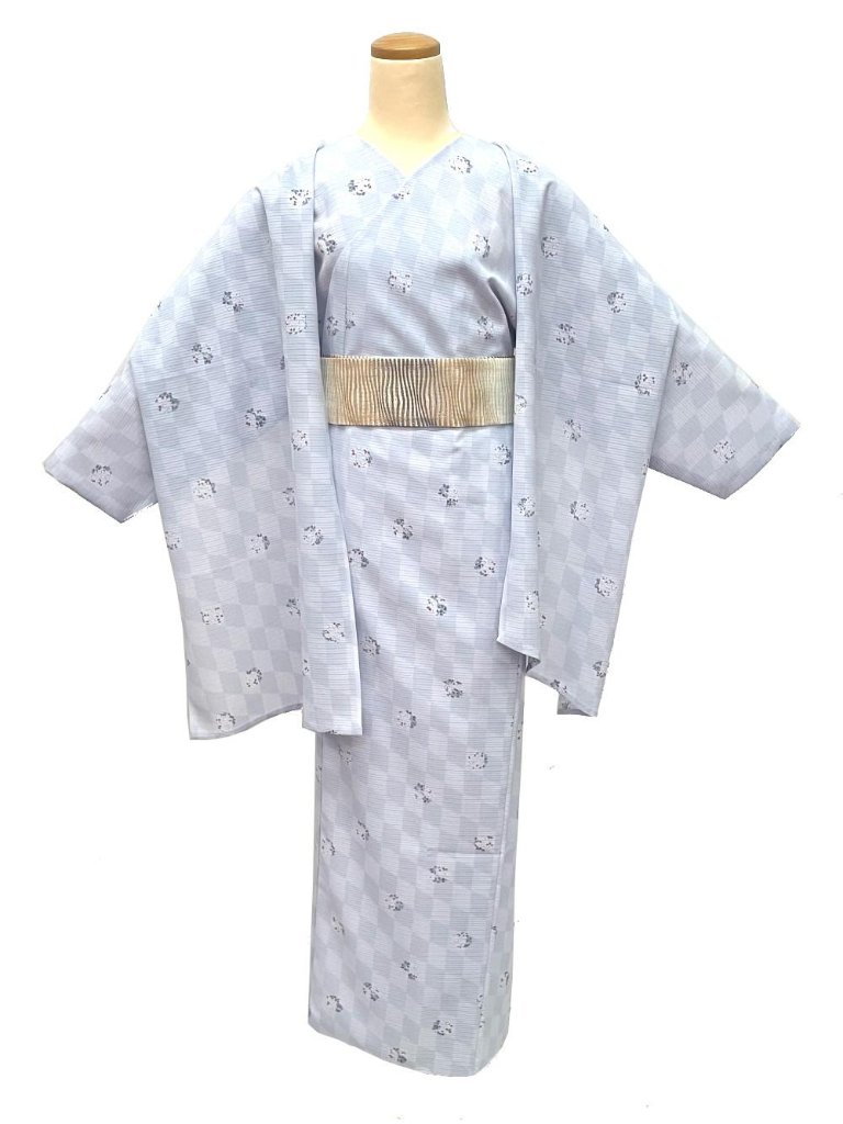 小袖夏着物3点セット【絽小紋】Lサイズ(単品購入可) 216の画像