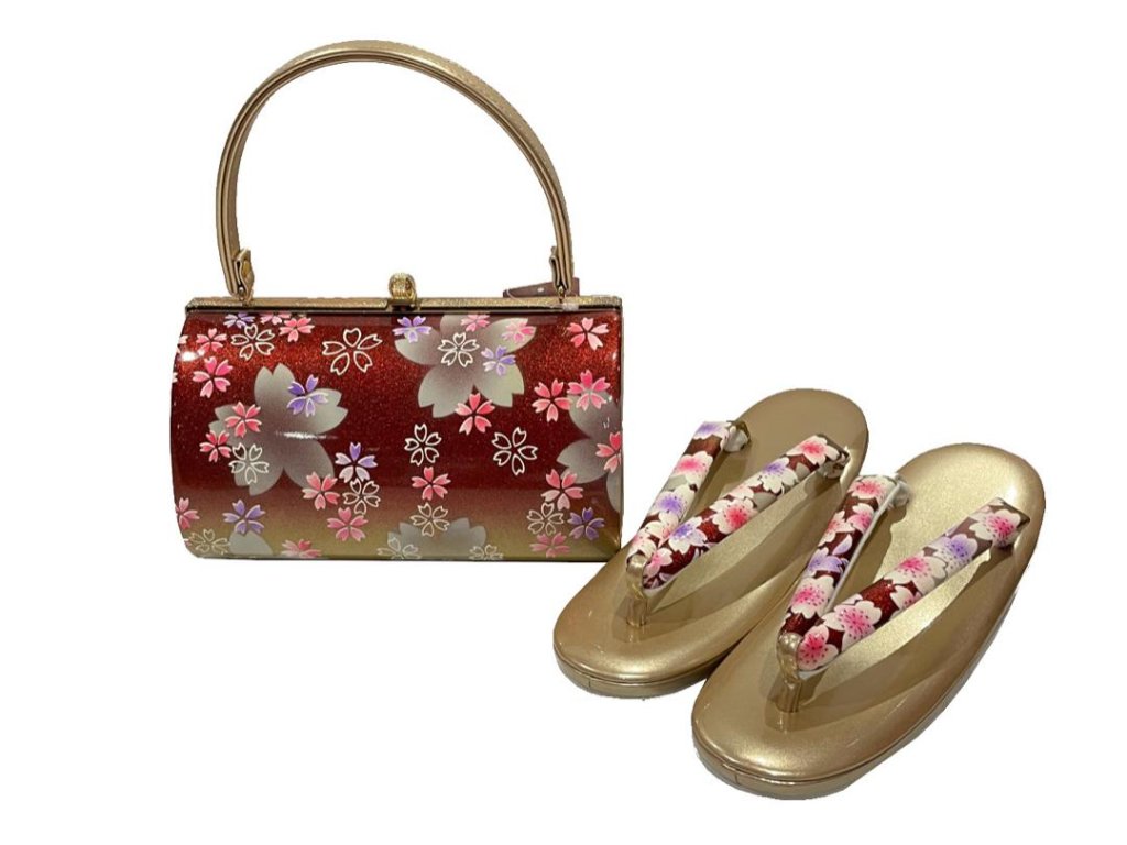 草履バックセット織姫正絹西陣織印伝仕立屋甚五郎