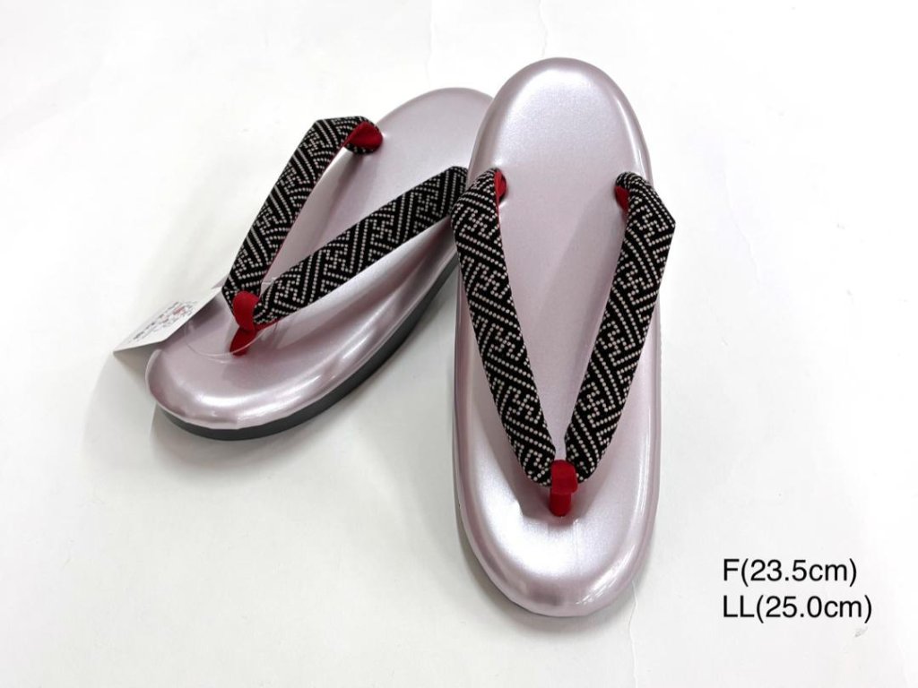  オリジナル印伝鼻緒草履 薄紫色 (F/LL)の画像