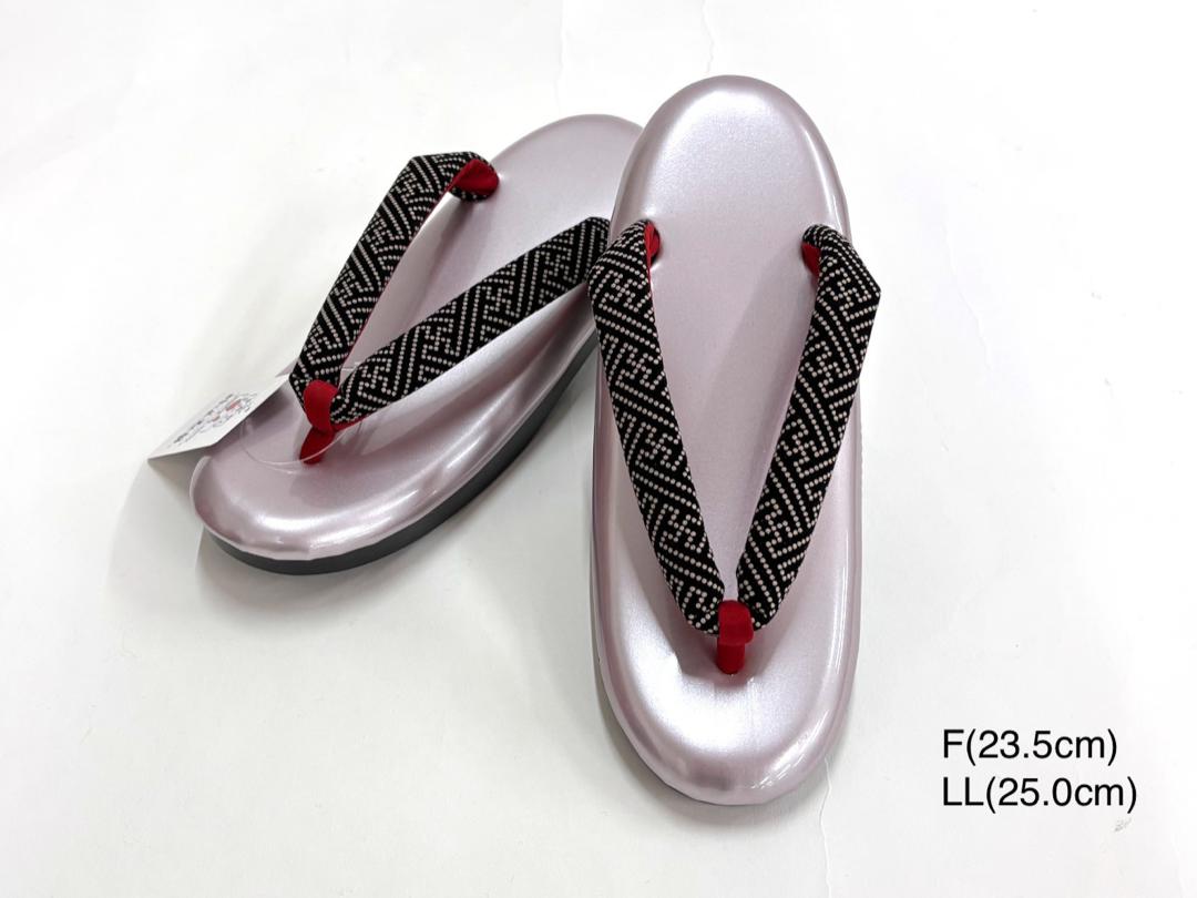  オリジナル印伝鼻緒草履 薄紫色 (F/LL)の画像