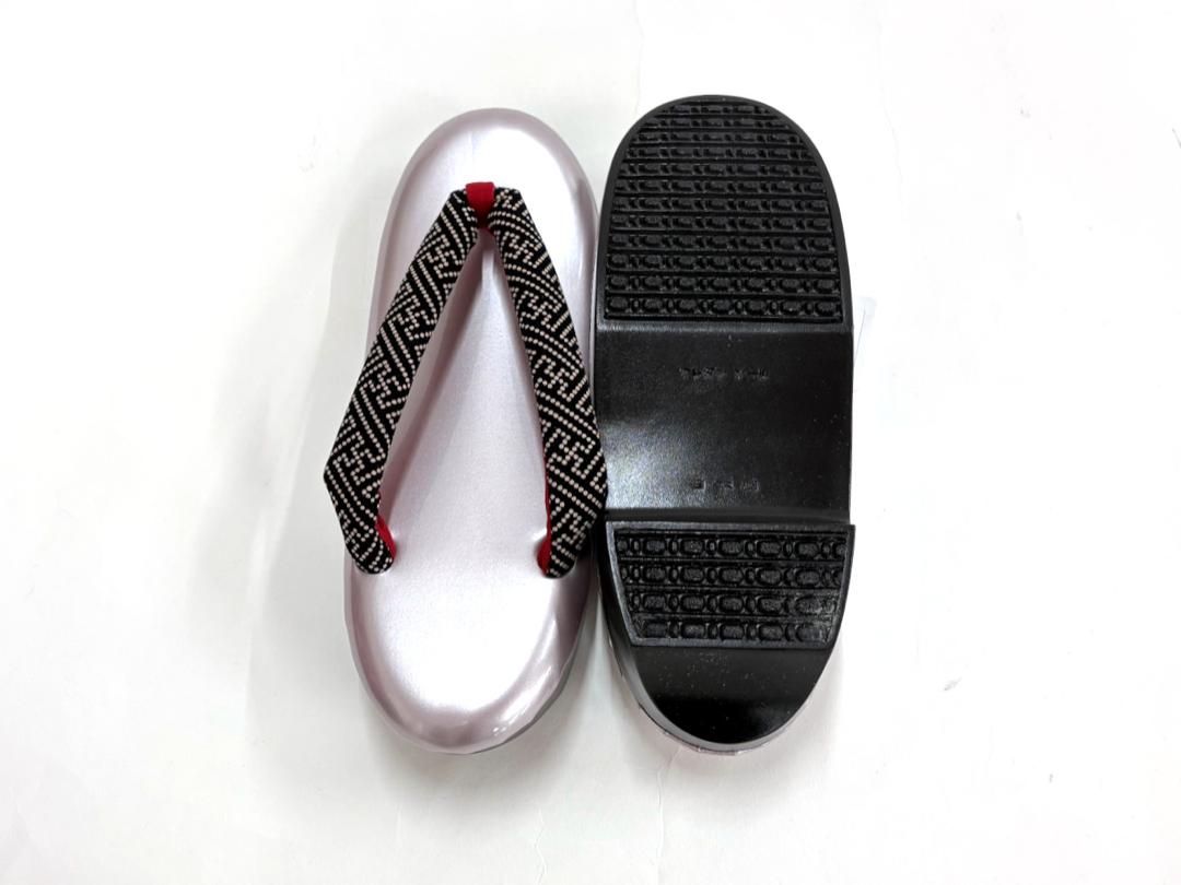  オリジナル印伝鼻緒草履 薄紫色 (F/LL)の画像