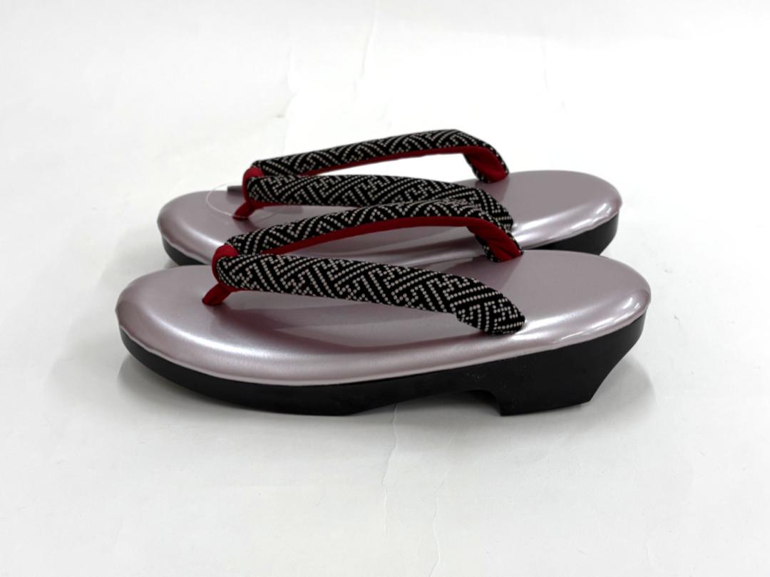  オリジナル印伝鼻緒草履 薄紫色 (F/LL)の画像