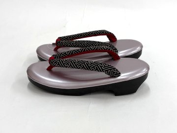  オリジナル印伝鼻緒草履 薄紫色 (F/LL)の画像