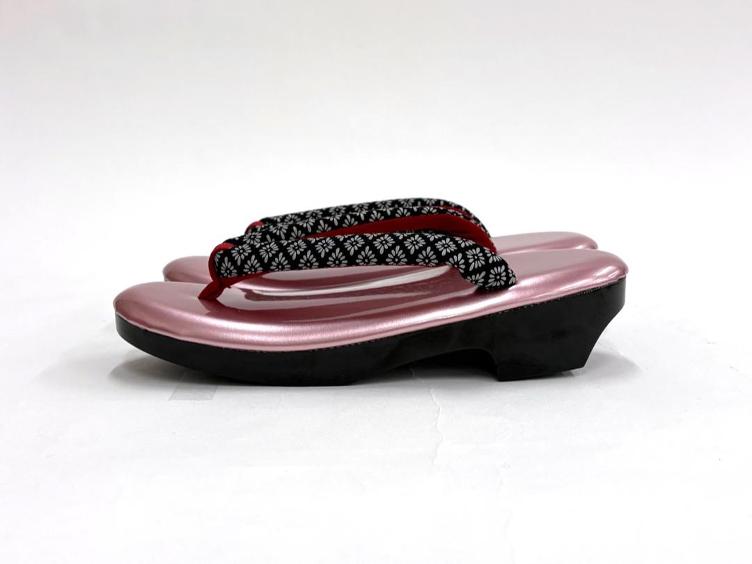  オリジナル印伝鼻緒草履 ピンク  Fサイズの画像