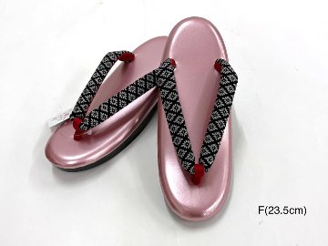  オリジナル印伝鼻緒草履 ピンク  Fサイズの画像
